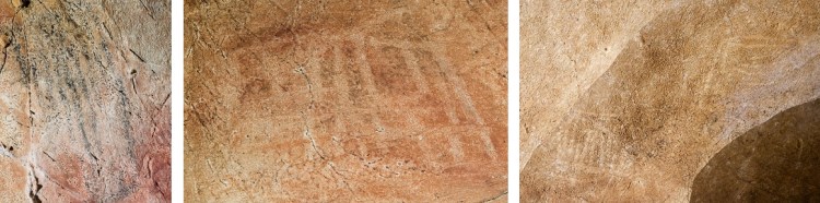 "Parrillas" representadas en la cueva de Tito Bustillo. © Miguel de Guzmán