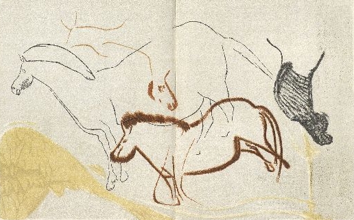 Calco de las figuras del Camarín, realizado por Benítez Mellado sobre dibujos previos de Juan Cabré © Benítez Mellado, CSIC